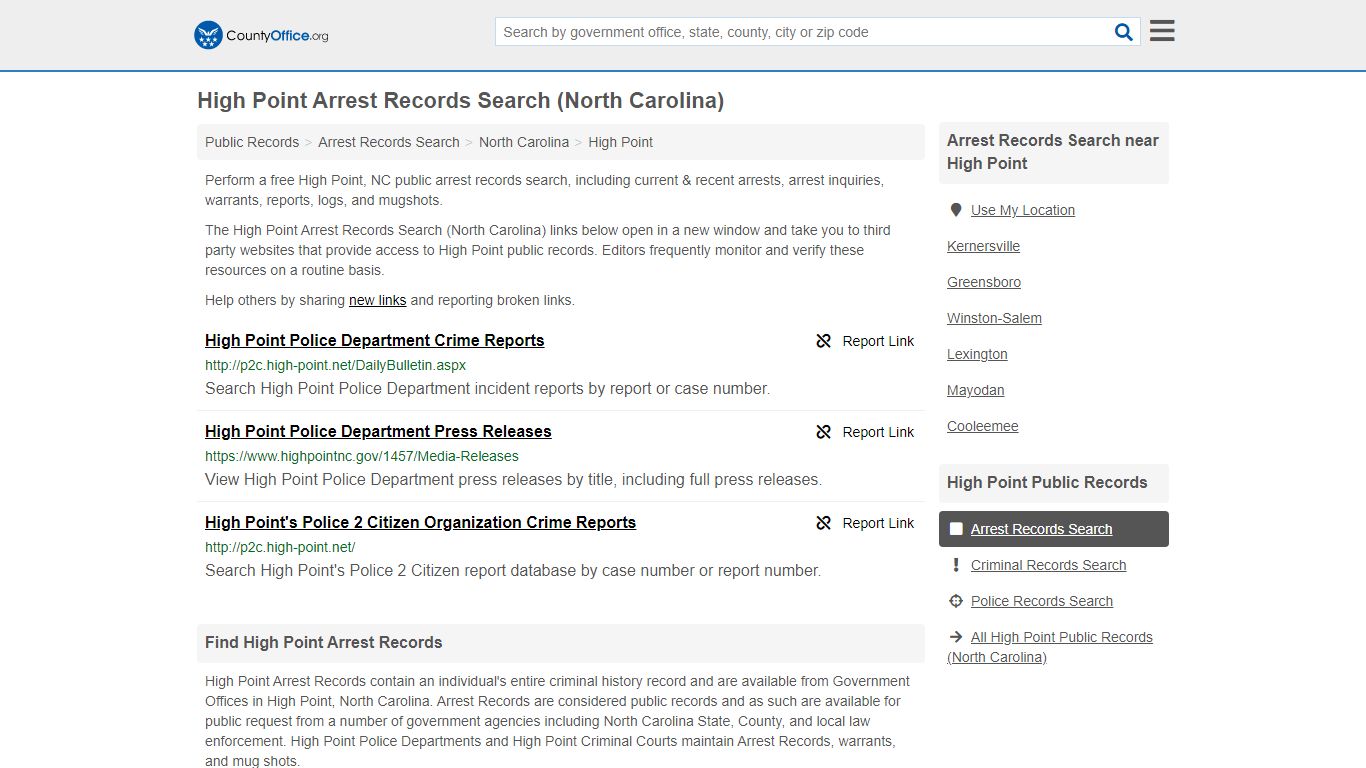 Arrest Records Search - High Point, NC (Arrests & Mugshots)