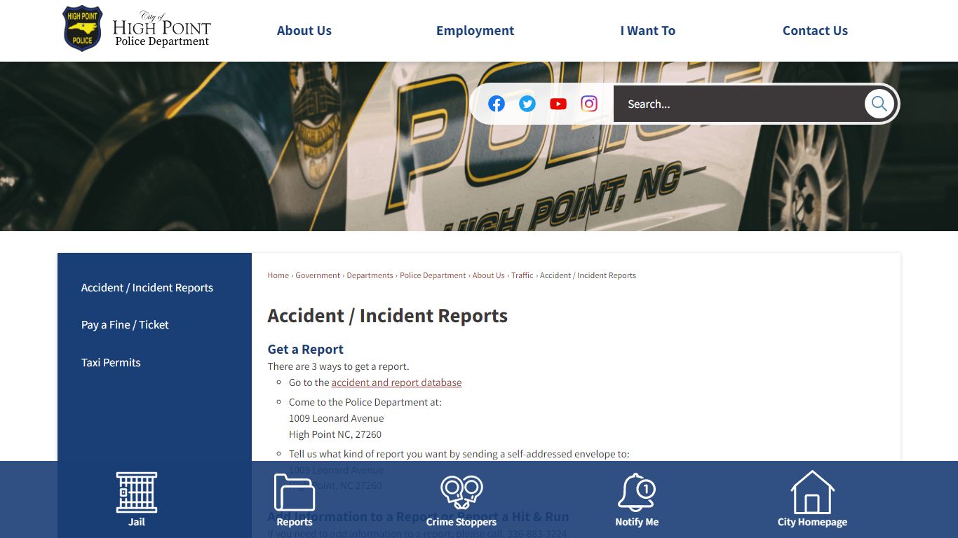 Accident / Incident Reports | High Point, NC